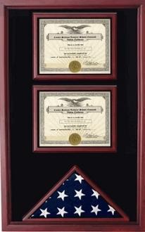 Certificates Flag Display case