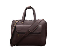 Thumbnail for ANUENT Handmade Brown Leather Laptop Briefcase.