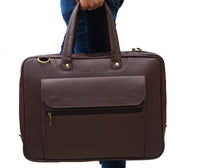 Thumbnail for ANUENT Handmade Brown Leather Laptop Briefcase.