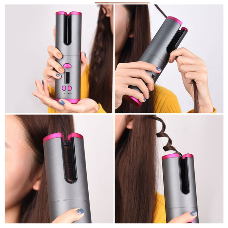 LCD Display Cordless Hair Curler | Rollers Rotating Hair Curler