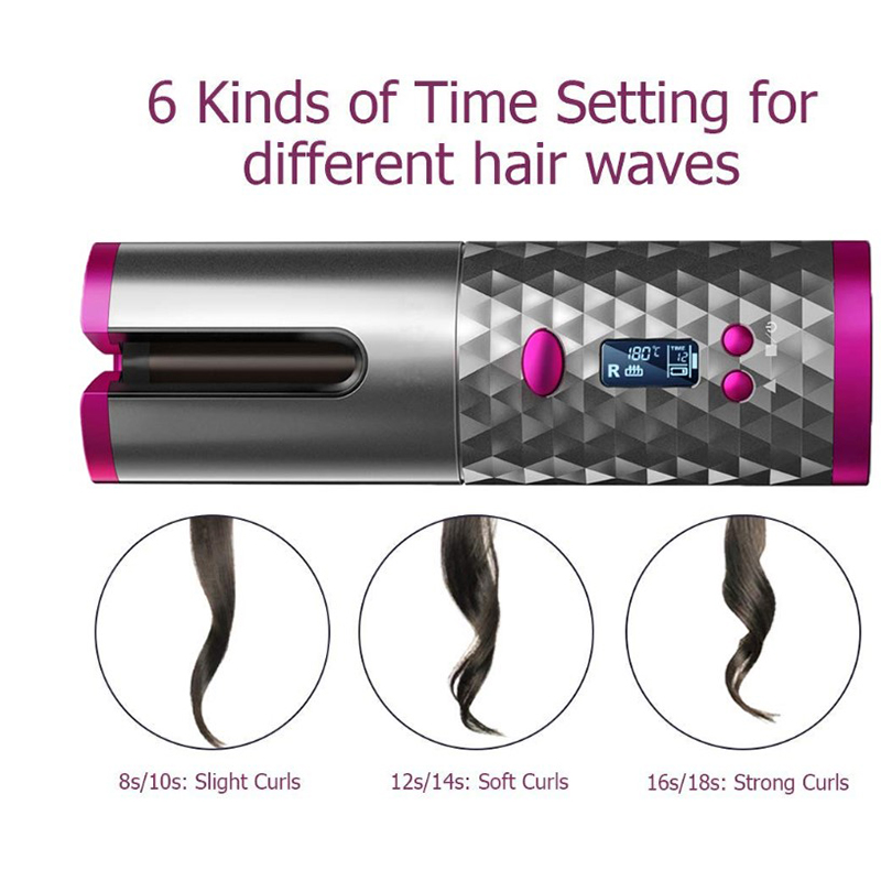 LCD Display Cordless Hair Curler | Rollers Rotating Hair Curler