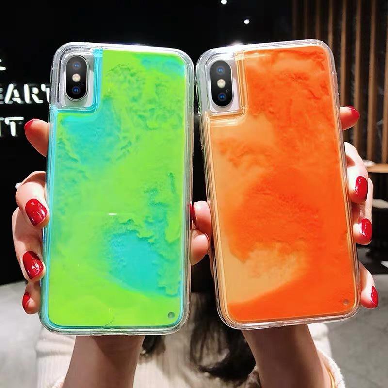 NEW Gradient Neon Liquid Quicksand Phone Case