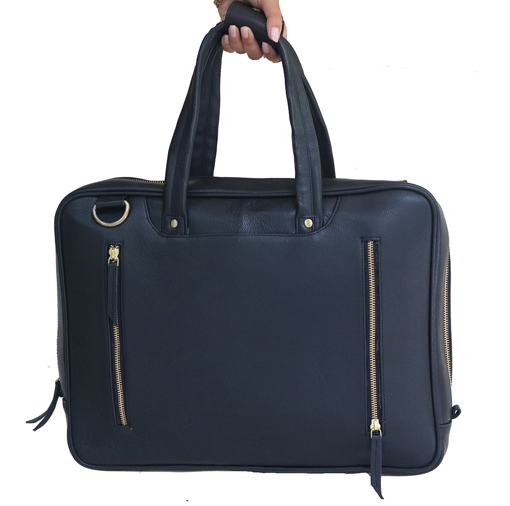 Black Leather Briefcase For  Laptop.