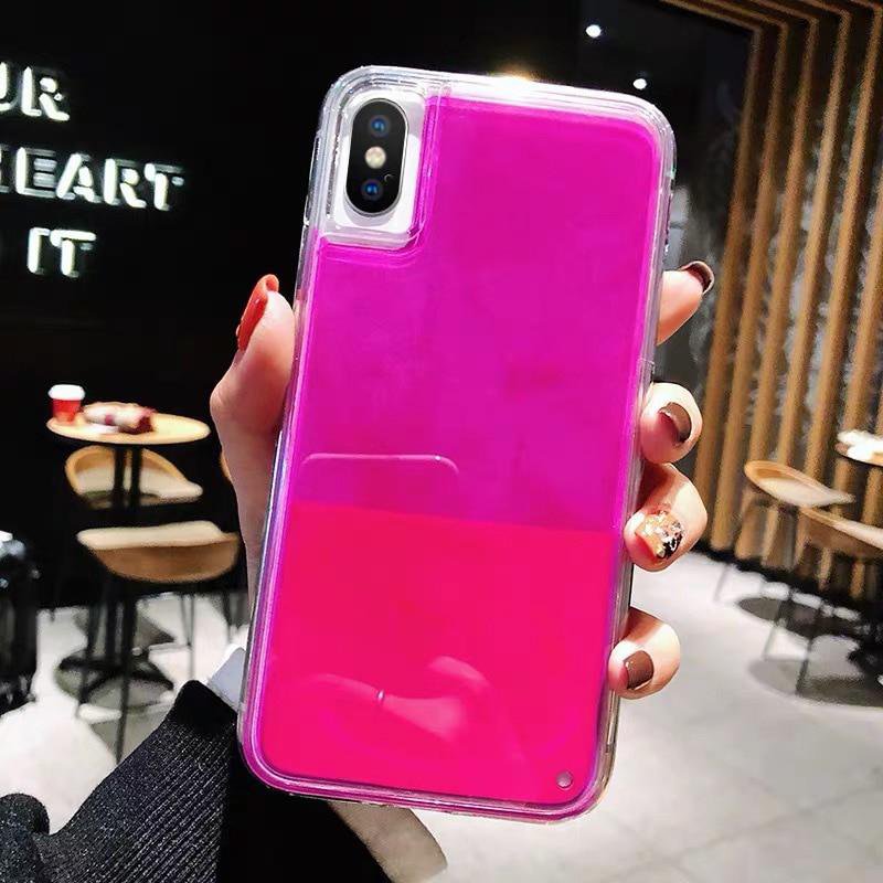 NEW Gradient Neon Liquid Quicksand Phone Case