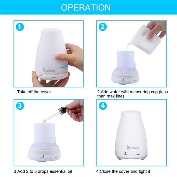 Color Cycling Aroma Diffuser with Controller