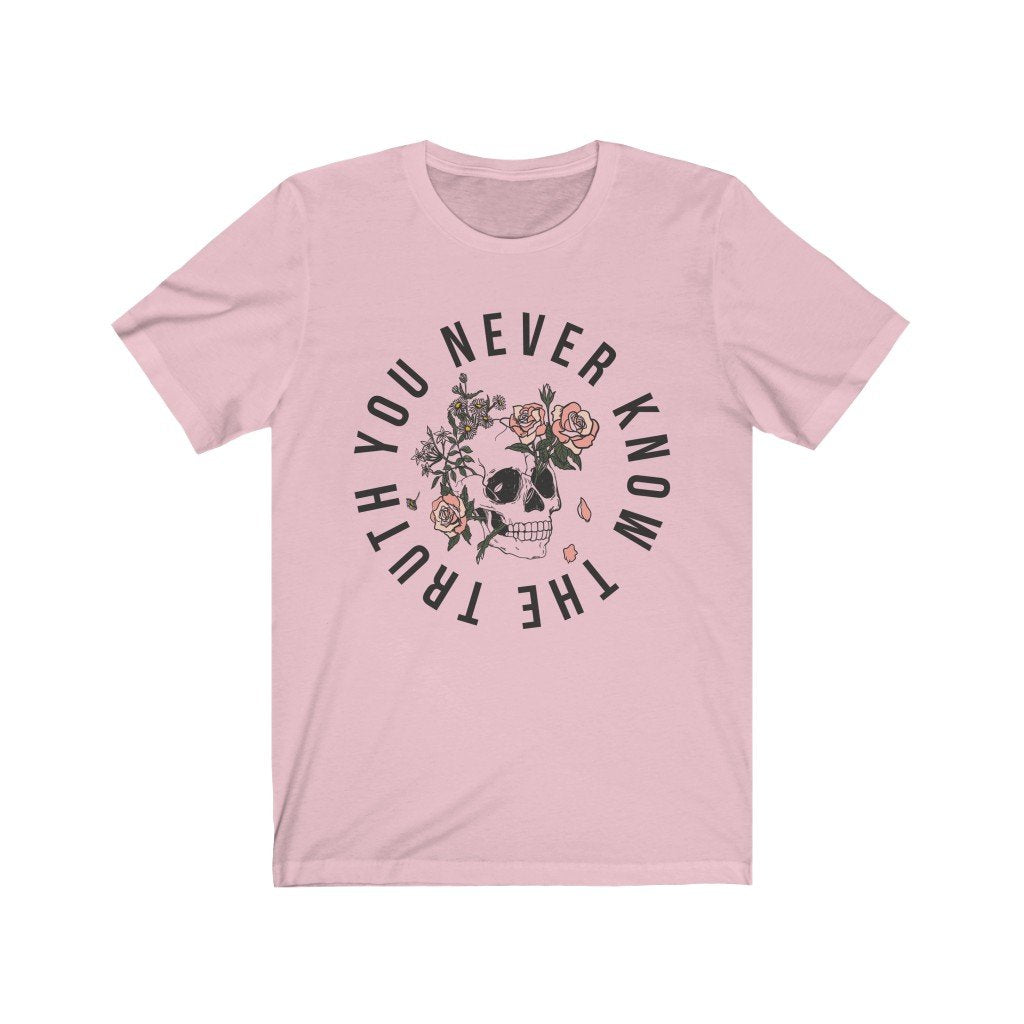 You Never Know The Truth Skull with Floral T-shirt