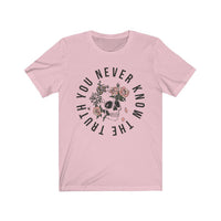 Thumbnail for You Never Know The Truth Skull with Floral T-shirt