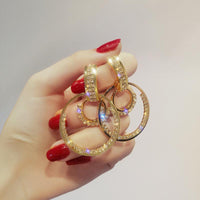 Thumbnail for Golden Big hoop Earrings Korean Geometry Metal Gold Earrings