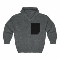 Thumbnail for Mens Faux Black Pocket Heavy Blend Zip Up Hoodie