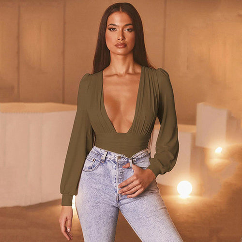 2020 Autumn Winter Rompers Women Jumpsuits Sexy Club V Neck High Waist