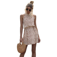 Thumbnail for High Street Summer Sexy Halter Floral Print mini Dress