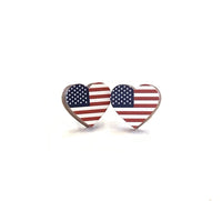 Thumbnail for Flag Heart Stud Earrings #3086