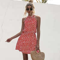 Thumbnail for High Street Summer Sexy Halter Floral Print mini Dress