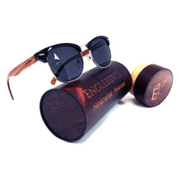 Thumbnail for Real Walnut Wood Club Style Sunglasses With Bamboo Case, Polarized