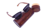 Thumbnail for Real Walnut Wood Club Style Sunglasses With Bamboo Case, Polarized