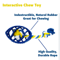 Thumbnail for Rubber Football Chew Toy with Tug Rope