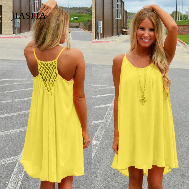 Female summer dress woman sundress 2021 breathable chiffon fluorescence clothing women beach dresses vestido