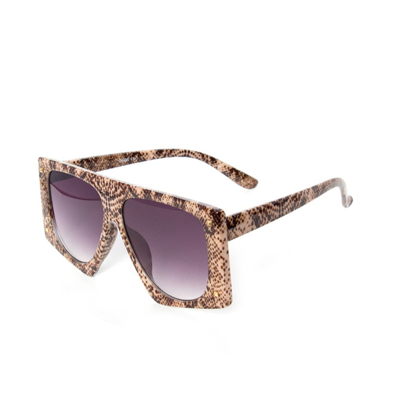 Punk Leopard Sunglasses Women Sexy Oversized Sun Glasses Men UV400 Gradient Shades Steampunk Goggles Eyewear Oculos Escuros