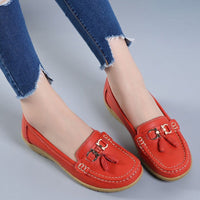 Thumbnail for Women Flats Ballet Shoes Cut Out Leather Breathable Moccasins Women Boat Shoes Ballerina Ladies Casual Shoes