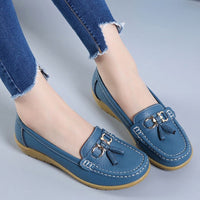 Thumbnail for Women Flats Ballet Shoes Cut Out Leather Breathable Moccasins Women Boat Shoes Ballerina Ladies Casual Shoes