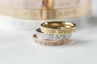 Thumbnail for Stacking Ring Engraved Ring, Personalized Gift Women Inspiration Ring