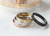 Thumbnail for Stacking Ring Engraved Ring, Personalized Gift Women Inspiration Ring