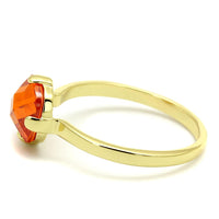 Thumbnail for LO4079 - Flash Gold Brass Ring with AAA Grade CZ  in Orange