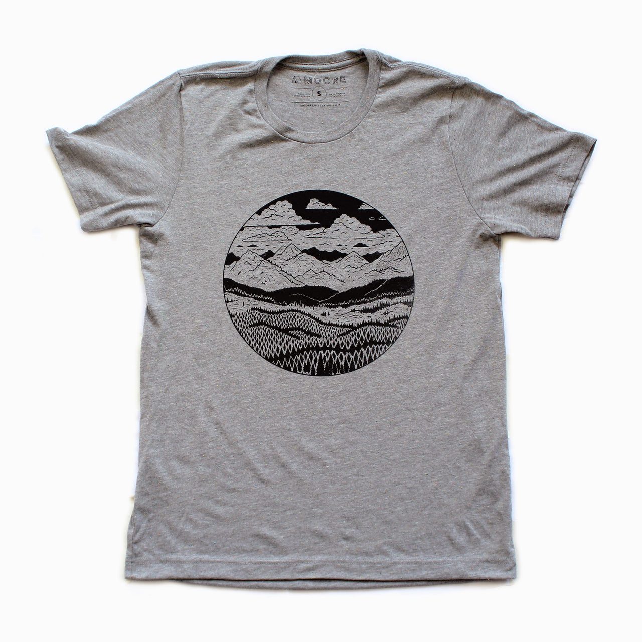 Mountain Range Tee-Gray Speckled