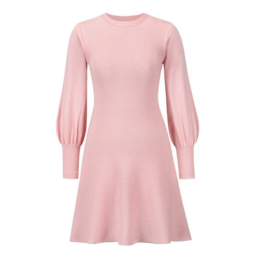 Women Casual Solid Knitting Mini Dress 2021