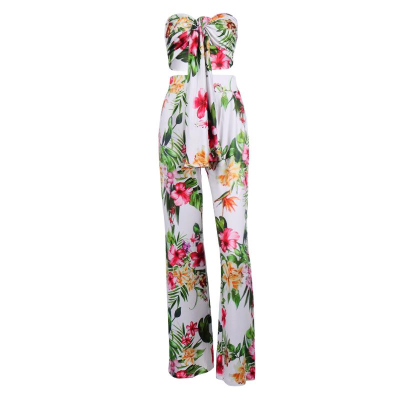 2021 Sexy Floral Printed Off shoulder Jumpsuit