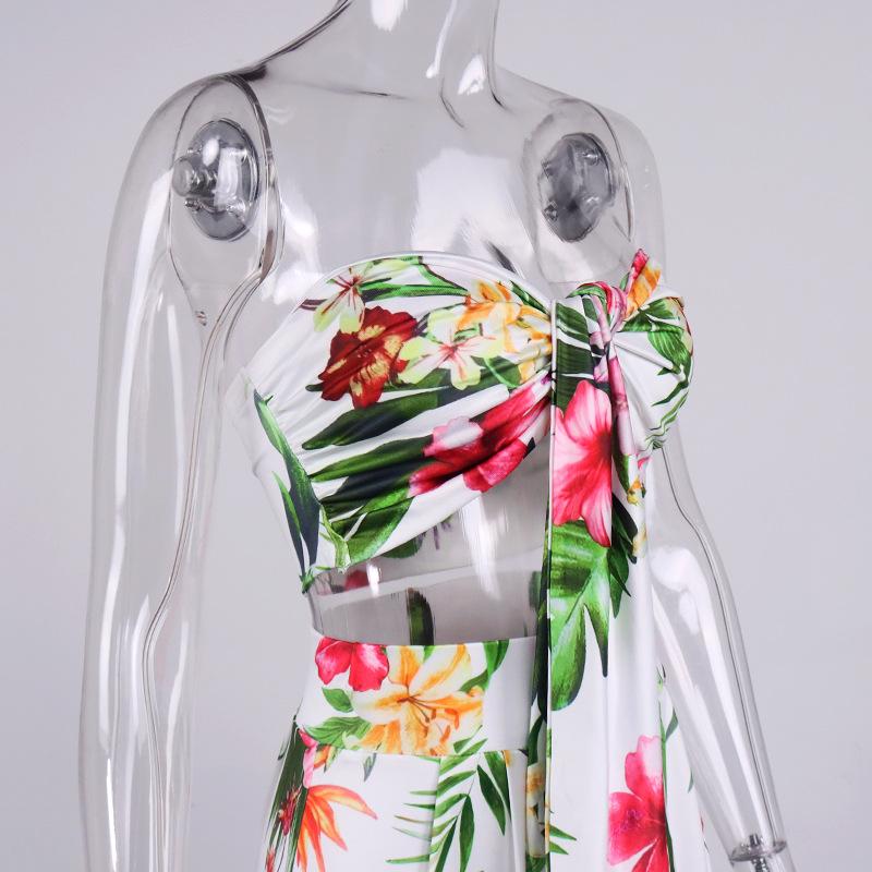 2021 Sexy Floral Printed Off shoulder Jumpsuit