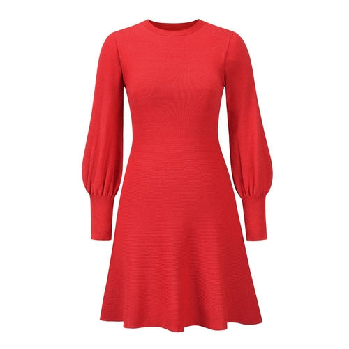 Women Casual Solid Knitting Mini Dress 2021