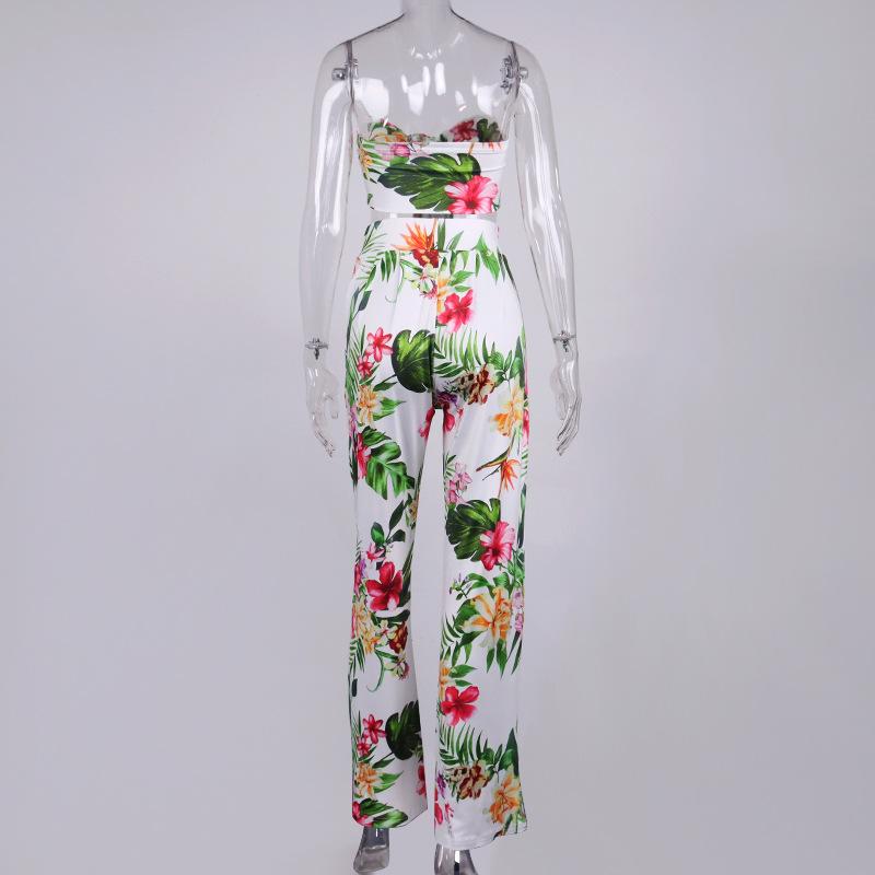 2021 Sexy Floral Printed Off shoulder Jumpsuit