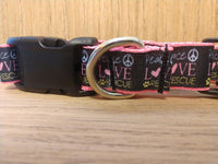 Thumbnail for Collar/ Large/ Medium/ Peace Love and Rescue Pink