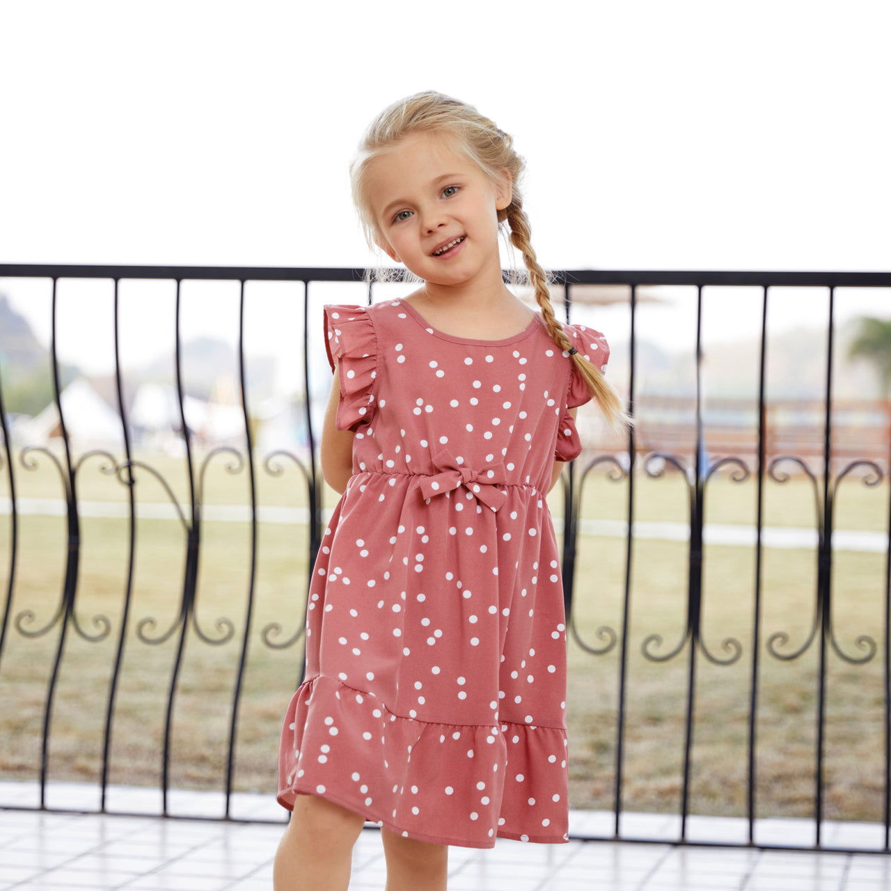 Cross Wrap V Neck Ruffle Mom and Me Dress