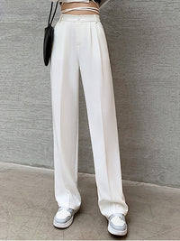 Thumbnail for Casual High Waist Loose Wide Leg Pants for Women Spring Autumn New Female Floor-Length White Suits Pants Ladies Long Trousers