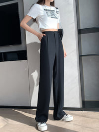 Thumbnail for Casual High Waist Loose Wide Leg Pants for Women Spring Autumn New Female Floor-Length White Suits Pants Ladies Long Trousers