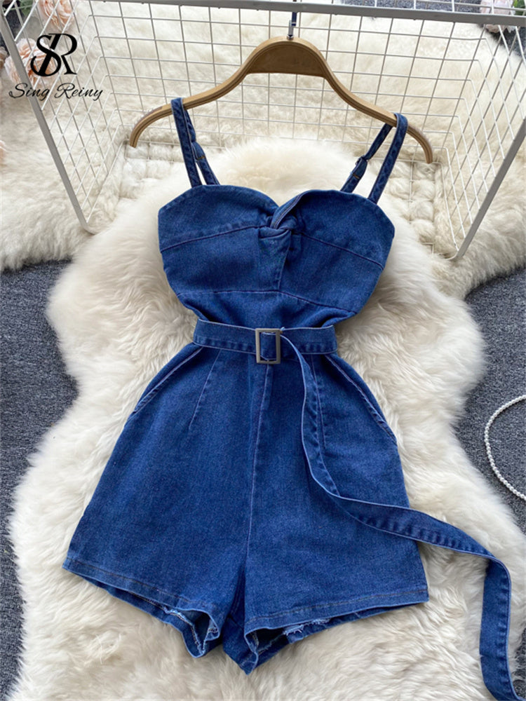 Backless Denim Jumpsuit