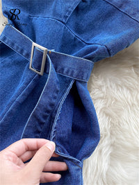 Thumbnail for Backless Denim Jumpsuit