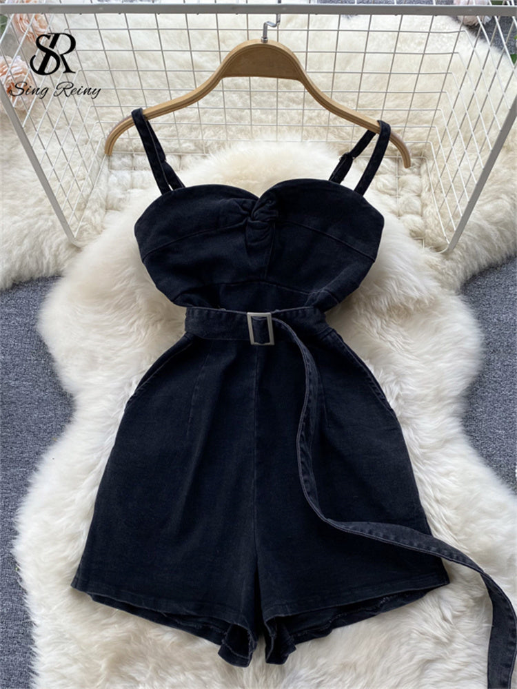 Backless Denim Jumpsuit