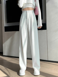 Thumbnail for Casual High Waist Loose Wide Leg Pants for Women Spring Autumn New Female Floor-Length White Suits Pants Ladies Long Trousers