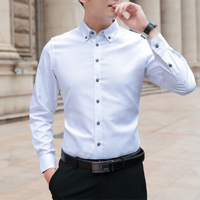 Thumbnail for Mens Slim Fit Button Down Long Sleeve Oxford Shirt