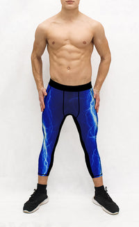 Thumbnail for Blue Lightning Men's Pocket Tights