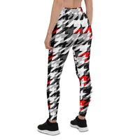 Thumbnail for Womens Sports Houndstooth Leggings