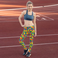 Thumbnail for Womens Colorful Building Blocks Leggings