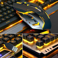 Thumbnail for Ninja Dragons Tungsten Gold Metal Frame Gaming Keyboard and Mouse Set