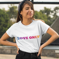 Thumbnail for Love Only Colorful Short Sleeve Tee