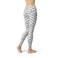 Thumbnail for Womens Black and White Dice Leggings