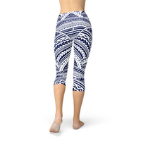 Thumbnail for Polynesian Maori Tattoo Capri Leggings