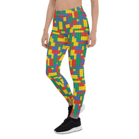 Thumbnail for Womens Colorful Building Blocks Leggings